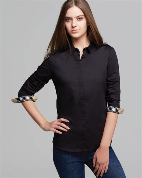 burberry button down shirt women's